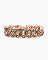 Curb Chain Bracelet in 18K Rose Gold with Cognac Diamonds, 14.5mm